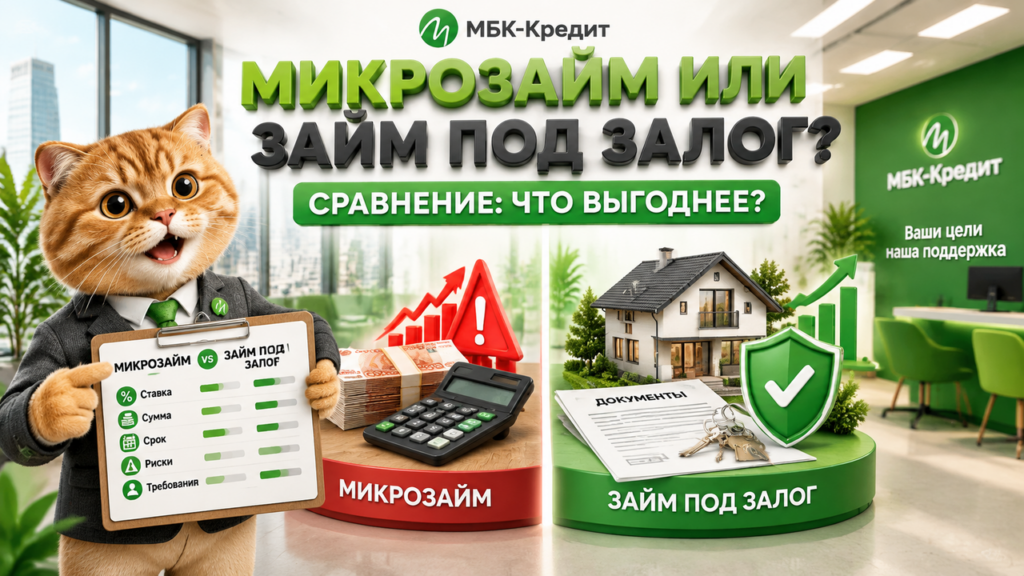 Микрозайм или займ под залог: где переплата меньше и когда что брать