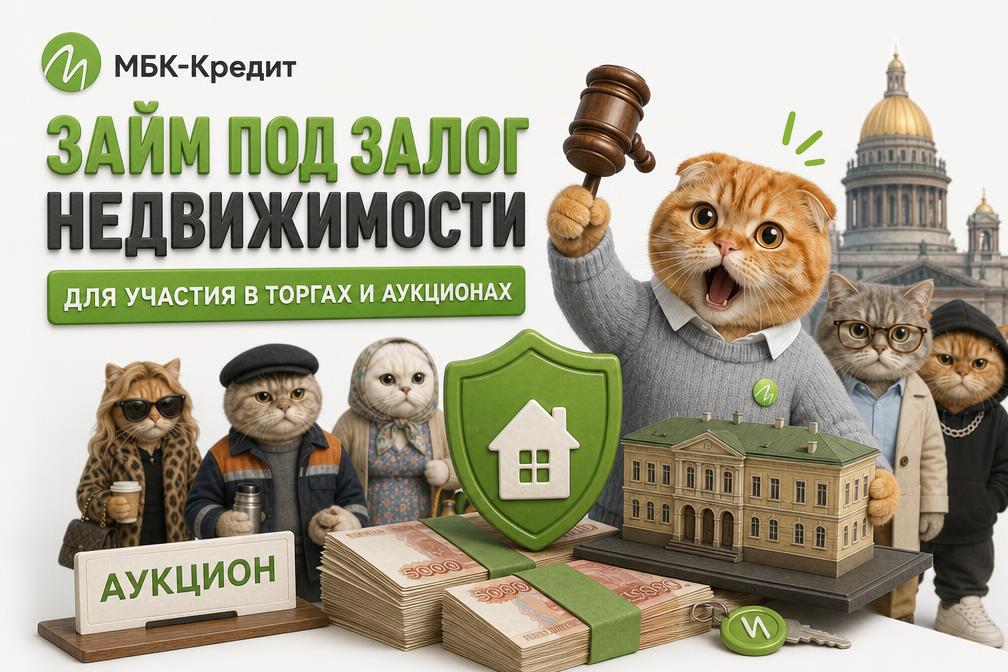 Срочный займ под залог недвижимости для участия в торгах и аукционах
