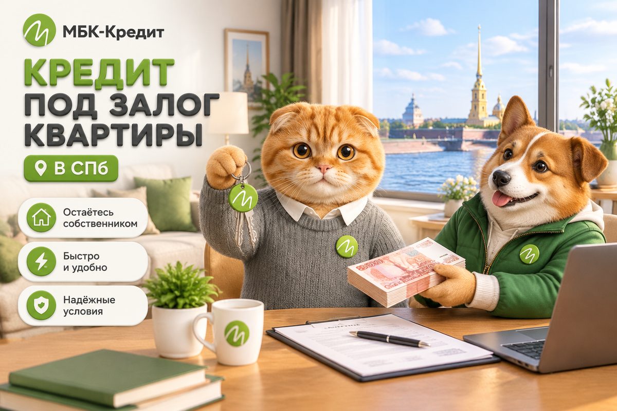 Собственник получает деньги под залог квартиры и оставляет ключи у себя — кредит под залог квартиры в СПб