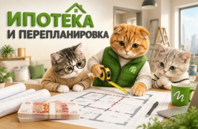 Эксперт МБК-Кредит и покупатели изучают план квартиры с перепланировкой