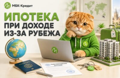 Кот-маскот МБК-Кредит с ноутбуком, загранпаспортом и подтверждением дохода из-за рубежа для ипотеки