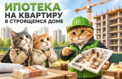 Эксперт МБК-Кредит показывает покупателям макет квартиры у строящегося дома