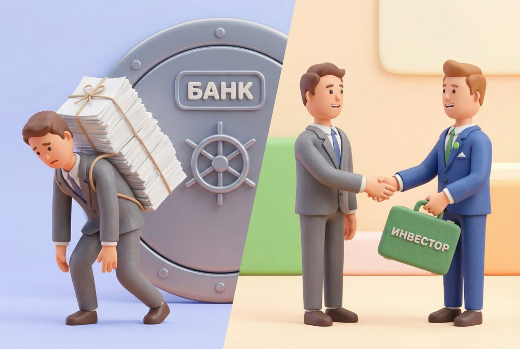 Сравнение получения кредита в банке и у частного инвестора под залог.