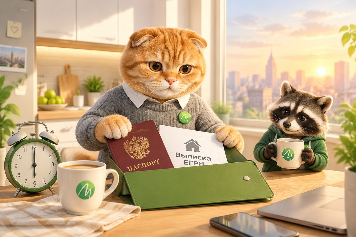 Кот-маскот утром собирает документы, чтобы получить деньги в тот же день