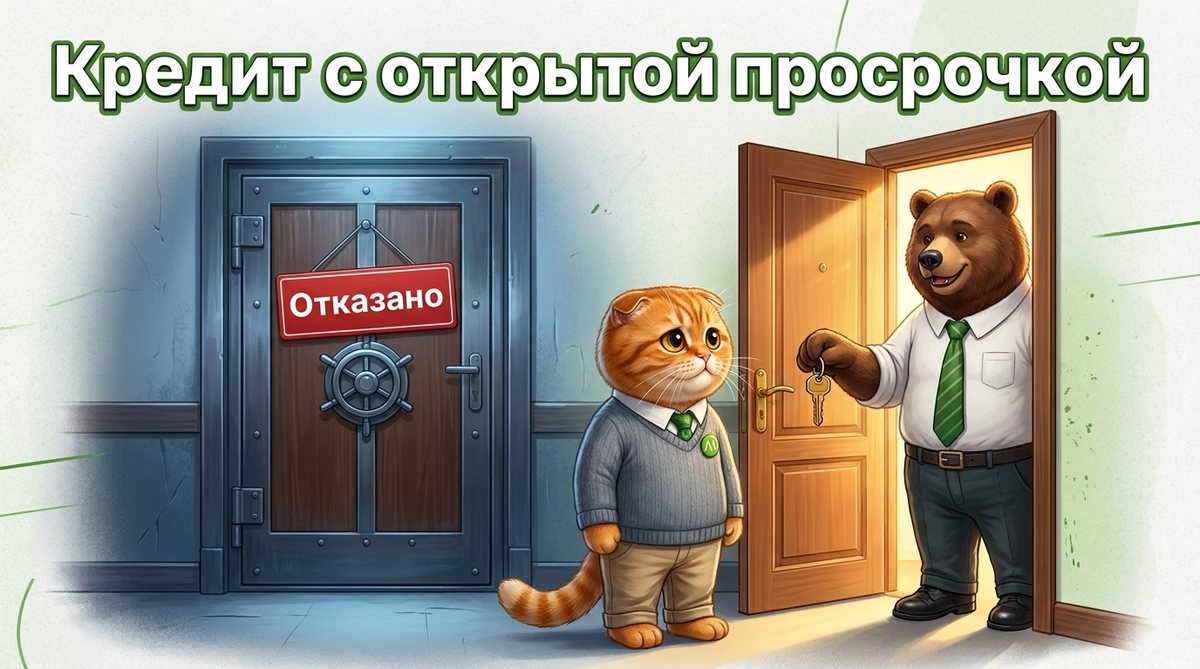Заёмщик с открытой просрочкой перед закрытой дверью банка