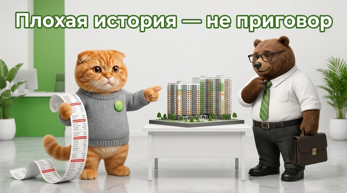 Отчёт кредитной истории с отметками о просрочках