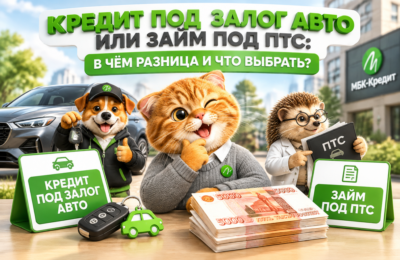Кот-консультант МБК-Кредит выбирает между кредитом под залог авто и займом под ПТС